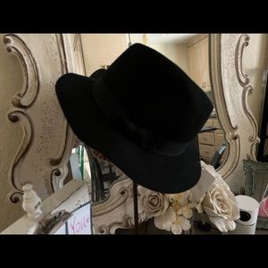 Black Wool Felt Fedora